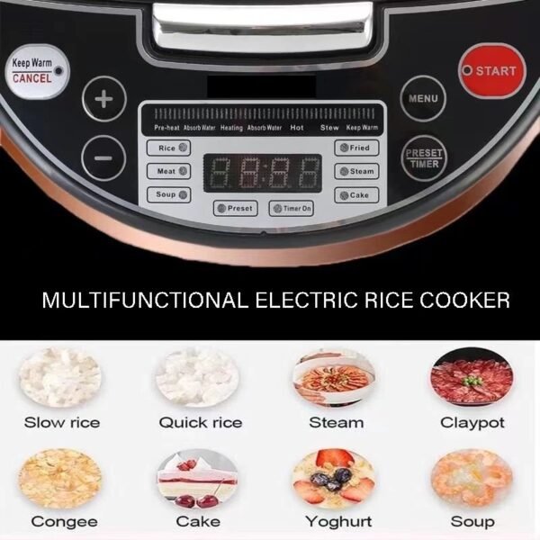 Multi-function smart rice cooker large capacity kitchen food processor 5L rice cooker
